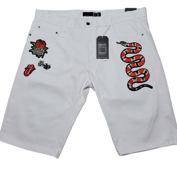 Men's White Jean Shorts Slim Fit NWT - Picture 2 of 7